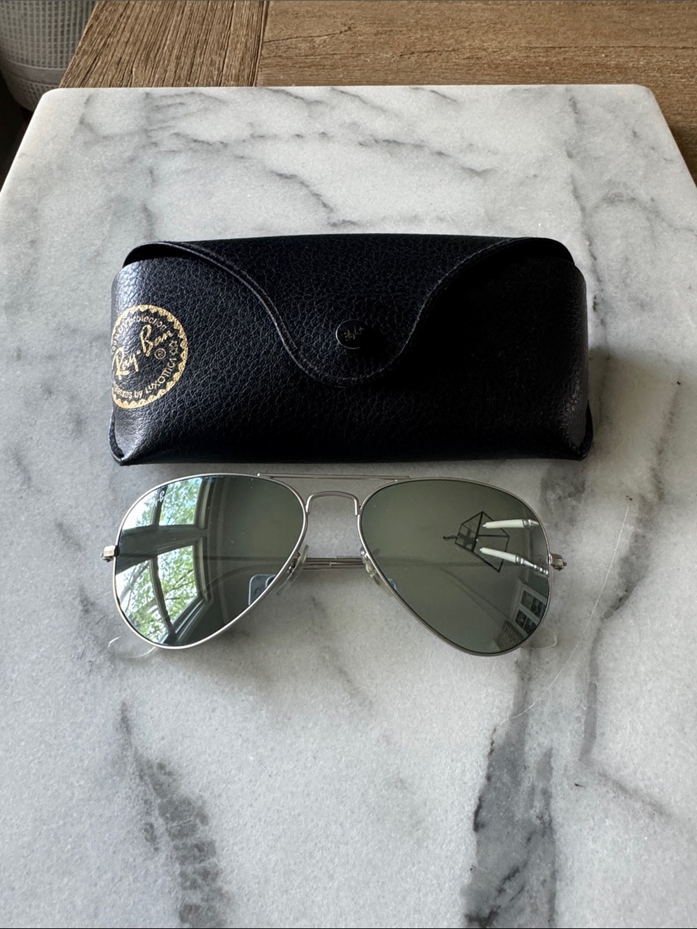 Ray-Ban Small Silver Frame with Mirror Lenses Aviator Sunglasses